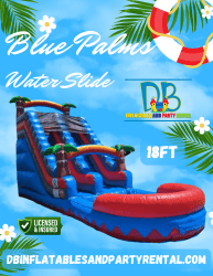 18 FT Blue Palms Water Slide