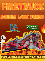 Firetruck Double Lane Combo (Inflated Pool)